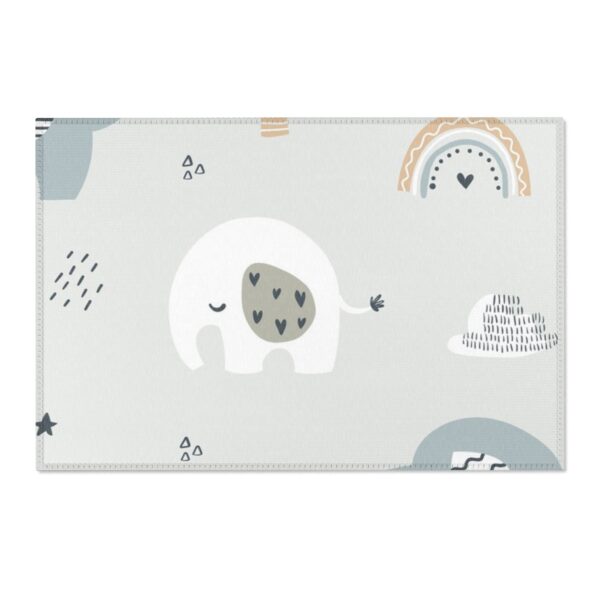 Whimsical Elephant Area Rug for Nurseries and Playrooms