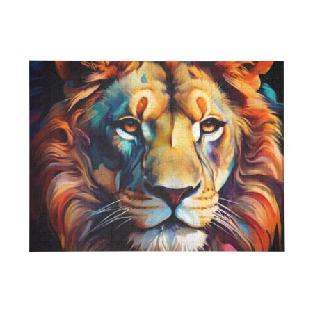 Majestic Lion Puzzle - 96/252/500/1000-Piece Colorful Artwork for Animal Lovers and Puzzle Enthusiasts