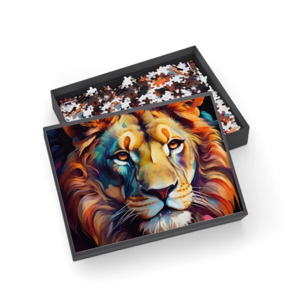 Majestic Lion Puzzle - 96/252/500/1000-Piece Colorful Artwork for Animal Lovers and Puzzle Enthusiasts - Image 3