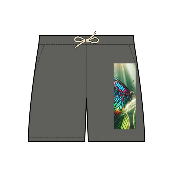 Butterfly Print Fleece Sweat Shorts - Lightweight & Cozy - Image 3