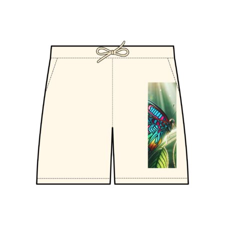 Butterfly Print Fleece Sweat Shorts - Lightweight & Cozy